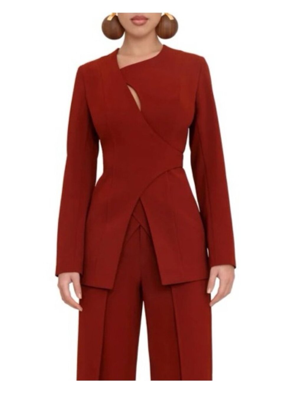 AI-2. Andrea Iyamah Vira Blazer Pomegranate  XS